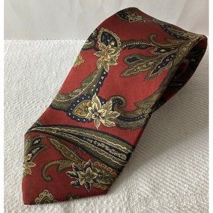 Lands End Mens Tie - 100% silk - Paisley
